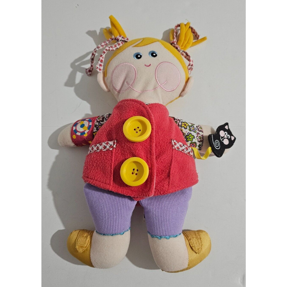 Playskool Dressy Bessy Doll Teaches Dressing Yourself Buttons Zipper Bow 2001